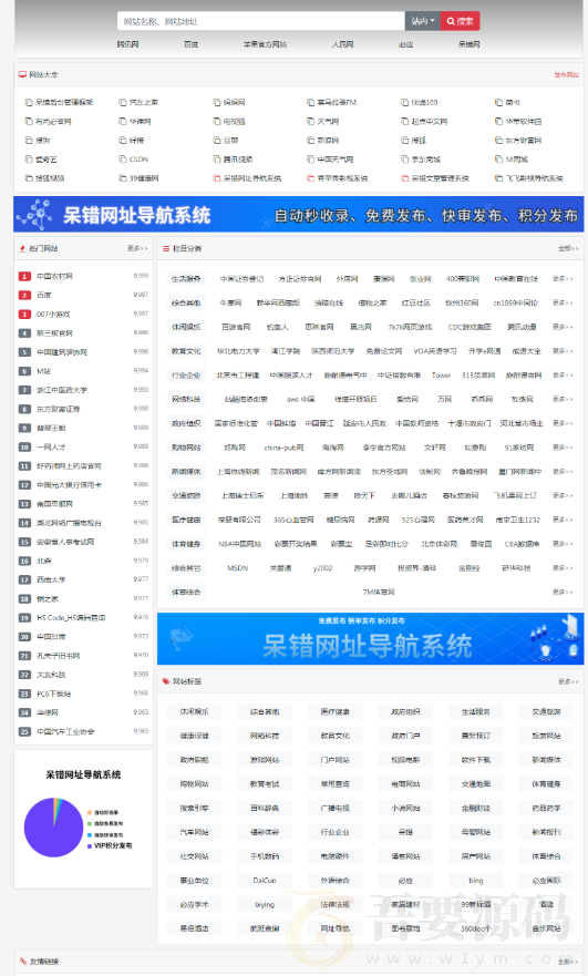 呆错网址导航系统源码分享